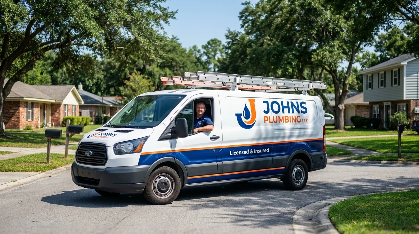 Johns Plumbing LLC service van in Jal, NM
